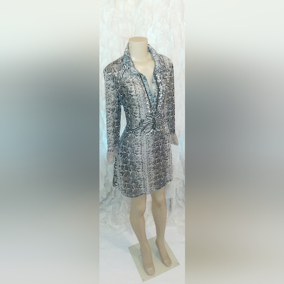 Obstene Snakeprint Shirt Dress Mini L - Picture 7 of 10
